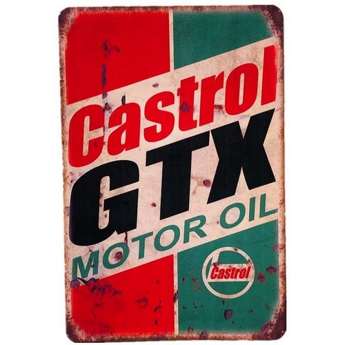 Castrol Oil Gtx - لافتة معدنية لزيت المحركات كاسترول جي