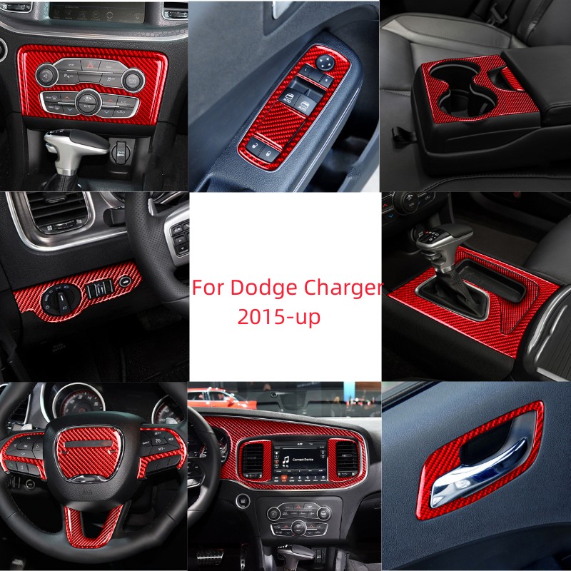Interior Detailing Kit - ملصق أحمر من ألياف الكربون لحامل
