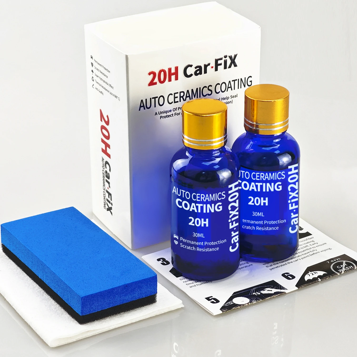 قطعتان من السيراميك 20H لتلميع - مراجعة Car Wax Ceramic Coating وسعره